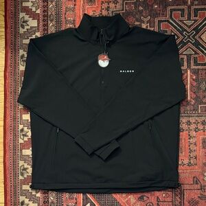 Malbon Performance Quarter Zip Shell Pullover - Black